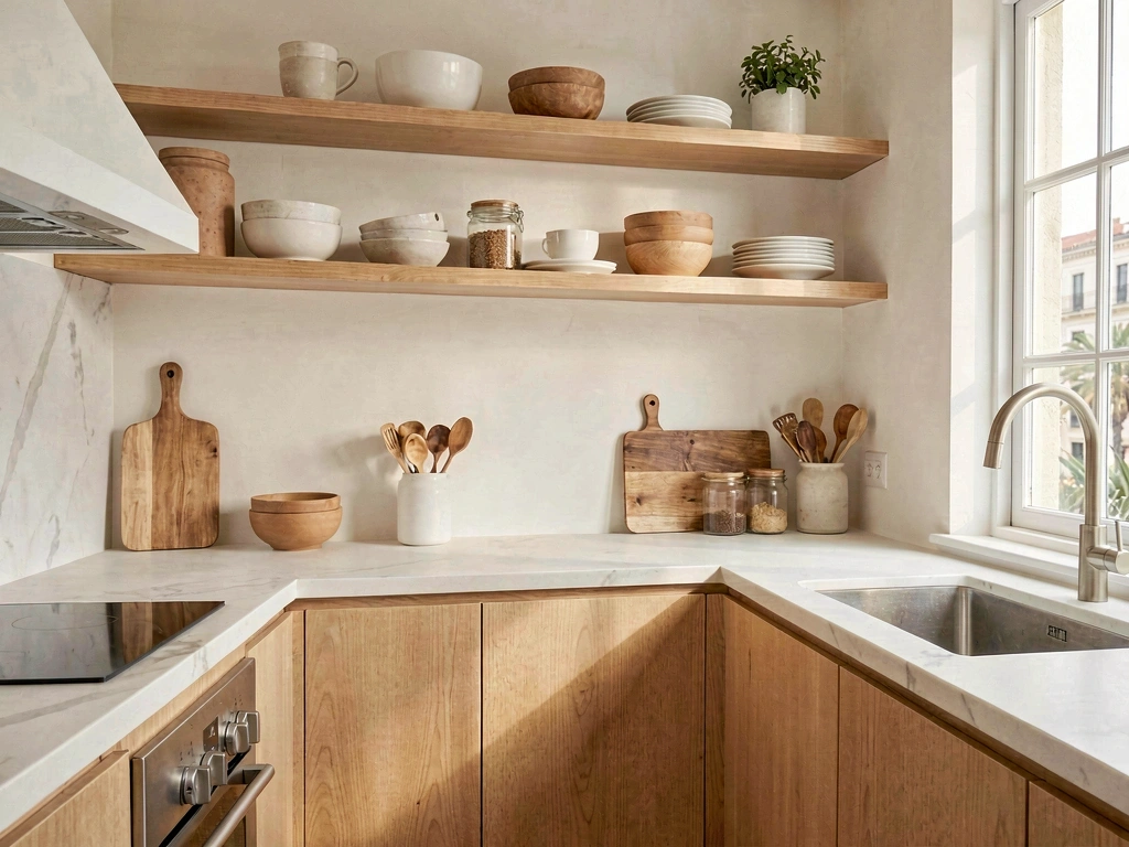 Interior minimalista y cálido